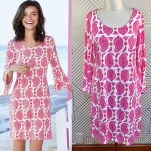 Boden Miriam Jersey Tunic Dress Pink White Paisley